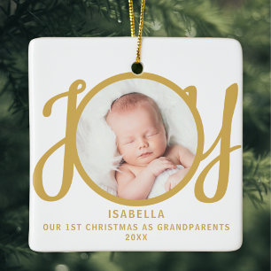 First Christmas As Grandparents Photo Keepsake Ceramic Ornament