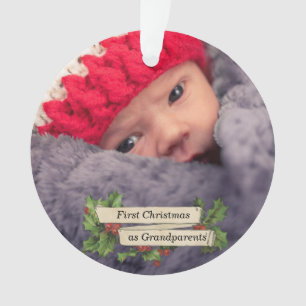 First Christmas as Grandparents - Photo Ornament
