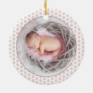 First Christmas as grandparents rose gold photo Ceramic Tree Decoration