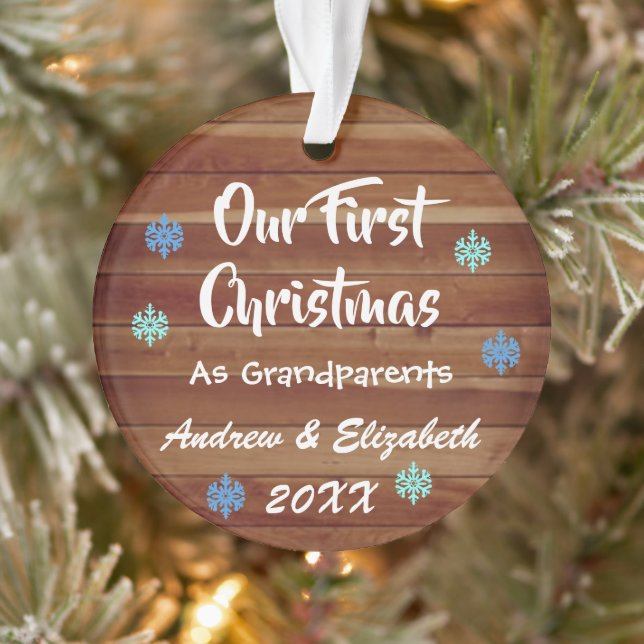 First Christmas As Grandparents Rustic Ornament (Tree)