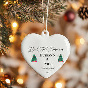 First christmas as husband and wife ceramic tree decoration