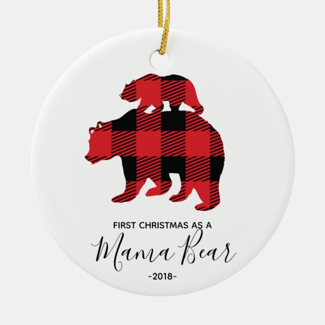 First Christmas as Mama Bear ornament (Front)
