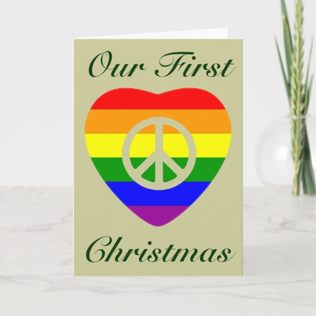 FIRST CHRISTMAS AS MARRIED GAY COUPLE HOLIDAY CARD (Front)