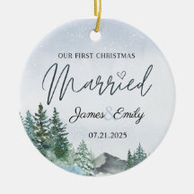 First Christmas As Married Ornament, Wedding Gift