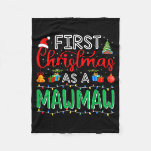First Christmas As Mawmaw Family Matching New Mawm Fleece Blanket