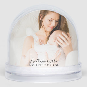 First Christmas as Mom and Dad Baby Photos Custom Snowglobe