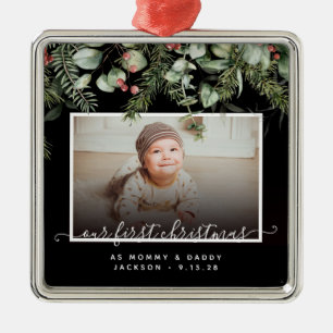 First Christmas as Mommy and Daddy 2 Photo  Metal  Tree Decoration