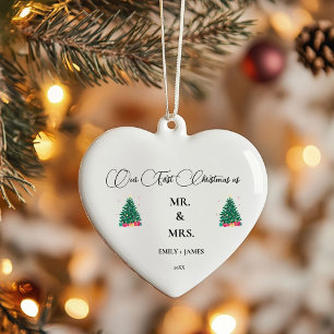 First christmas as Mr and Mrs Ceramic Tree Decoration