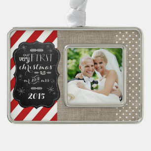 First Christmas as Mr and Mrs Chalkboard Ornament