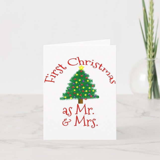 First Christmas As Mr And Mrs - Matching Newlyweds Card (Front)