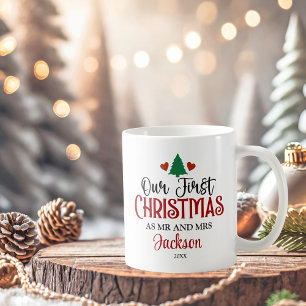 First Christmas as Mr and Mrs Personalised Coffee Mug