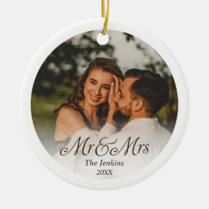 First Christmas as Mr and Mrs Photo Ornament