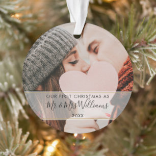 First Christmas As Mr & Mrs 2 Photo Ornament