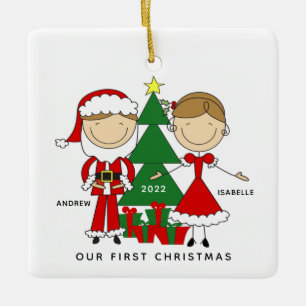 First Christmas as Mr & Mrs Ceramic Ball Christmas Ceramic Ornament