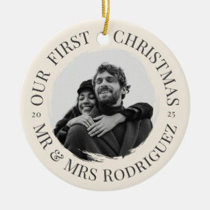 First Christmas as Mr & Mrs Ceramic Tree Decoration