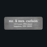 First Christmas as Mr. & Mrs. Chalkboard |<br><div class="desc">The First Christmas as Mr. & Mrs. Chalkboard holiday collection features a background of perfectly worn chalkboard. Perfect for a newlywed Christmas card or wedding announcement,  personalise these address labels with your name and address. Coordinating products by Spaces For Faces also available.</div>