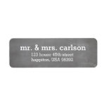 First Christmas as Mr. & Mrs. Chalkboard |<br><div class="desc">The First Christmas as Mr. & Mrs. Chalkboard holiday collection features a background of perfectly worn chalkboard. Perfect for a newlywed Christmas card or wedding announcement,  personalise these address labels with your name and address. Coordinating products by Spaces For Faces also available.</div>