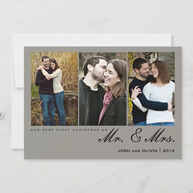 First Christmas as Mr. & Mrs. | Collage Photo Card (Front)