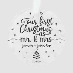 First Christmas as Mr & Mrs Custom Photo & Name Ornament