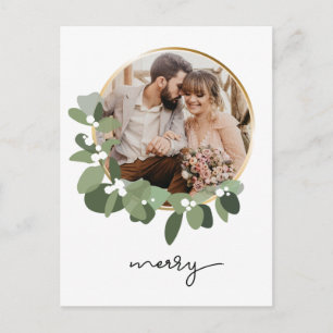 "First Christmas as Mr. & Mrs." Newlywed Christmas Postcard