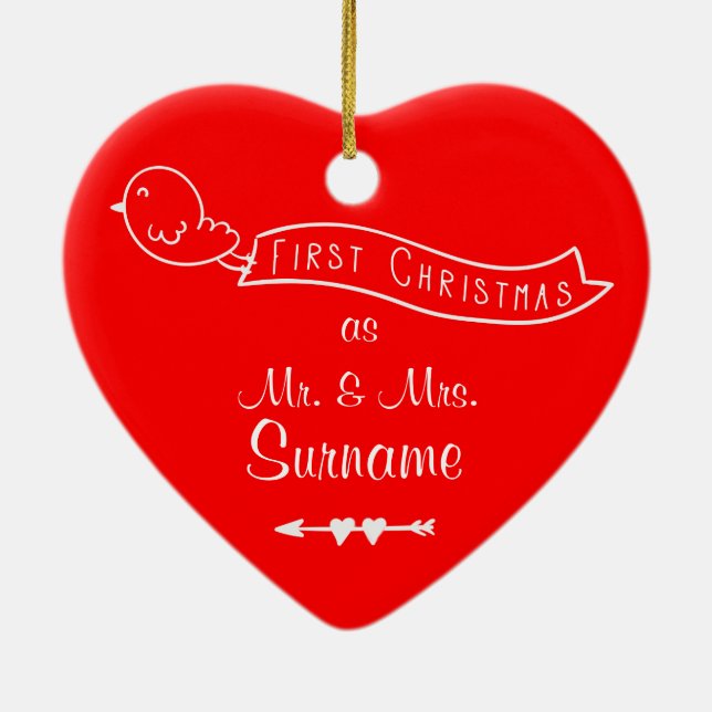 First Christmas as Mr & Mrs Personalised Ornament (Back)