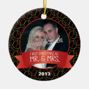 First Christmas as Mr. & Mrs. Photo Ceramic Tree Decoration