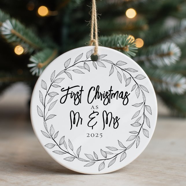 First Christmas as Mr & Mrs Photo Keepsake Ceramic Tree Decoration (Creator Uploaded)