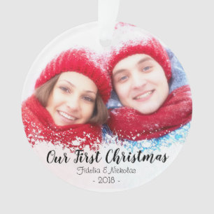 First Christmas as Mr. & Mrs. Photo Ornament