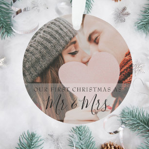 First Christmas As Mr & Mrs Photos Ornament