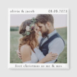 First Christmas as Mr & Mrs Wedding Photo Keepsake Magnet<br><div class="desc">A modern photo keepsake

The photograph is for illustrative purposes and can be changed to one of your own.</div>