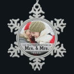 First Christmas as Mrs & Mrs Keepsake Ornament<br><div class="desc">A lovely way to celebrate your first Christmas as a married couple.  Typography design reads,  "Our very first Christmas as Mrs & Mrs" and is customised with the year.  Makes a lovely gift for the newlyweds on your list.</div>