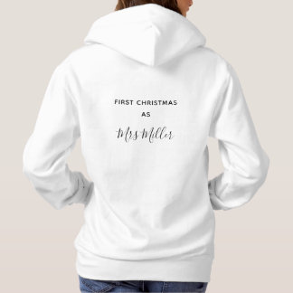 First Christmas as Mrs Personalised Surname Hoodie