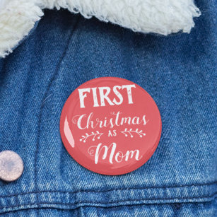 First Christmas as Mum family matching white 6 Cm Round Badge