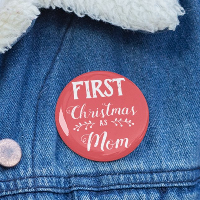 First Christmas as Mum family matching white 6 Cm Round Badge (Creator Uploaded)
