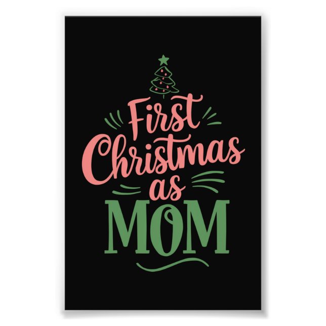 First Christmas As Mum Matching Christmas  Photo Print (Front)