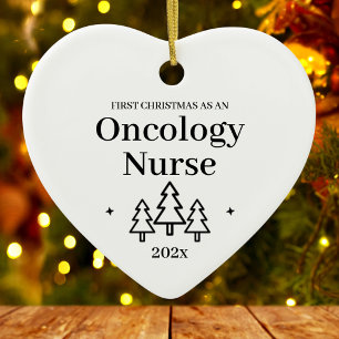 First Christmas As Oncology Nurse Heart Ceramic Tree Decoration