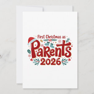 First Christmas as Parents Family Holiday Xmas Card