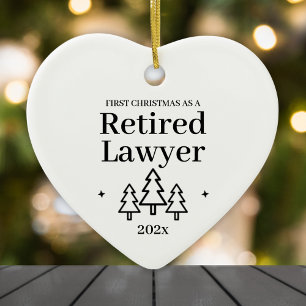 First Christmas As Retired Lawyer Retirement Ceramic Tree Decoration