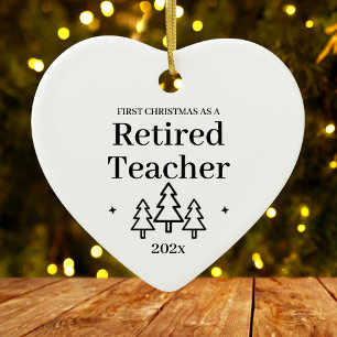 First Christmas As Retired Teacher Retirement Ceramic Tree Decoration