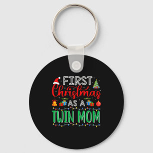 First Christmas As Twin Mom Family Matching New Tw Key Ring