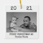 First Christmas As Uncle Black and White Simple