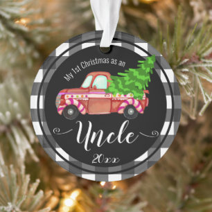 First Christmas as Uncle Red Truck Ornament