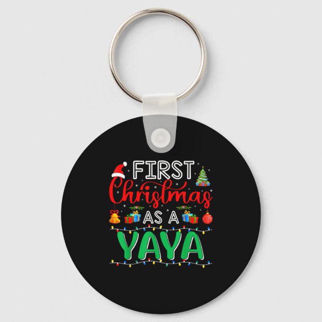 First Christmas As Yaya Family Matching New Yaya  Key Ring (Front)