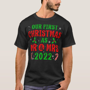 First Christmas asand Mrs 2022 Couple Newlywed T-Shirt