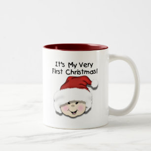 First Christmas Asian Baby Tshirts and Gifts Two-Tone Coffee Mug