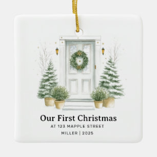 First Christmas at New Address – Sage Door Ceramic Ornament