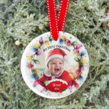 First Christmas Baby 2-Sided Two Photo Keepsake