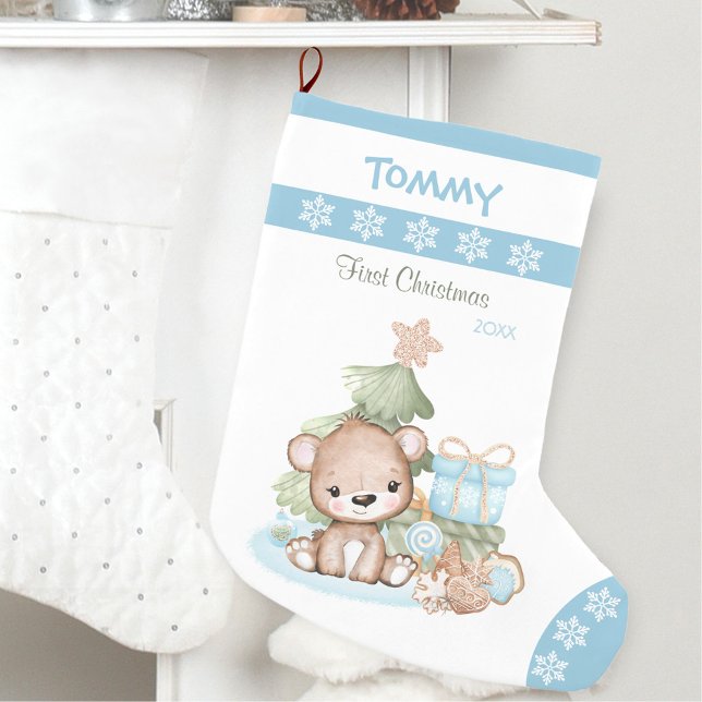 First Christmas Baby Boy Christmas Stocking Blue (First Christmas Baby Boy Christmas Stocking Blue)