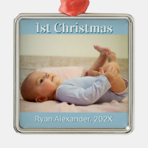 First Christmas Baby Boy Photo Ornament