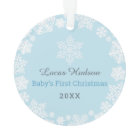 First Christmas Baby Boy Snowflake Frame Photo